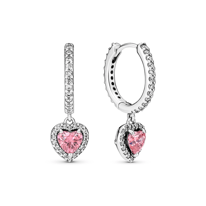 Hovedbilde Sparkling Halo Heart Hoop Earrings