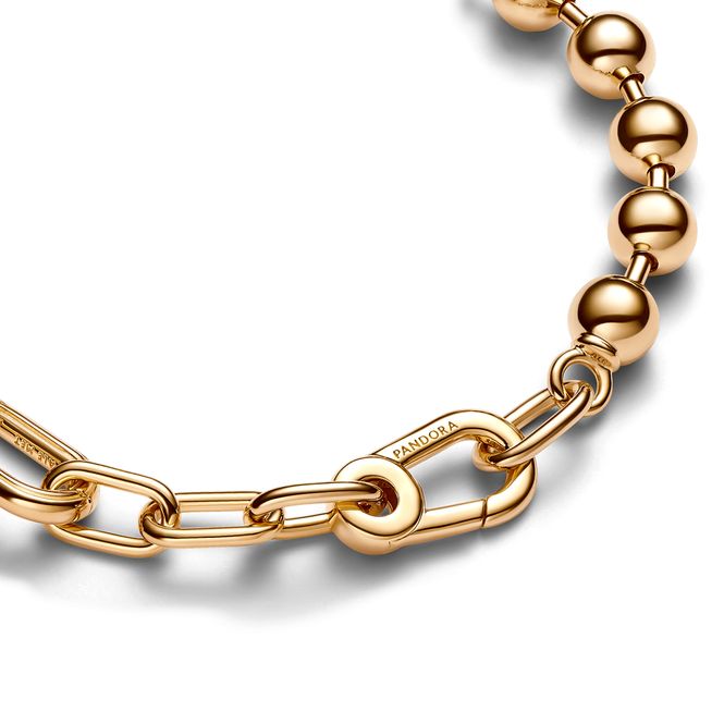 Hovedbilde Bead & Link Chain Bracelet - Gold Plated 