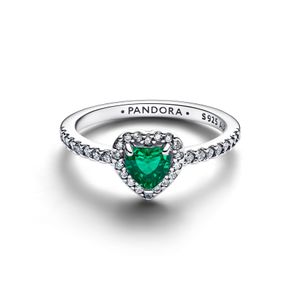 Hovedbilde Sparkling Elevated Heart Ring Royal Green 