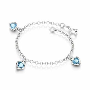 Hovedbilde Armbånd med lyse blå cz hjerter