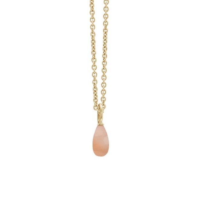 Hovedbilde STONEDROPS PENDANT PEACH MOONSTONE - GOLDPLATED 