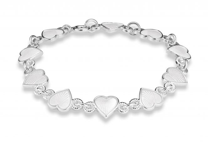 Hovedbilde ARMBÅND HVITE HJERTER 