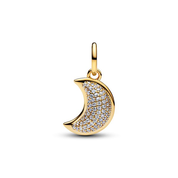 Sparkling Crescent Moon Dangle Charm 