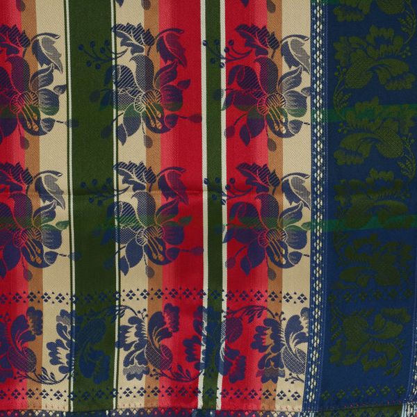 Gabriella silkeskjerf - R&oslash;d, bl&aring; & gr&oslash;nn 