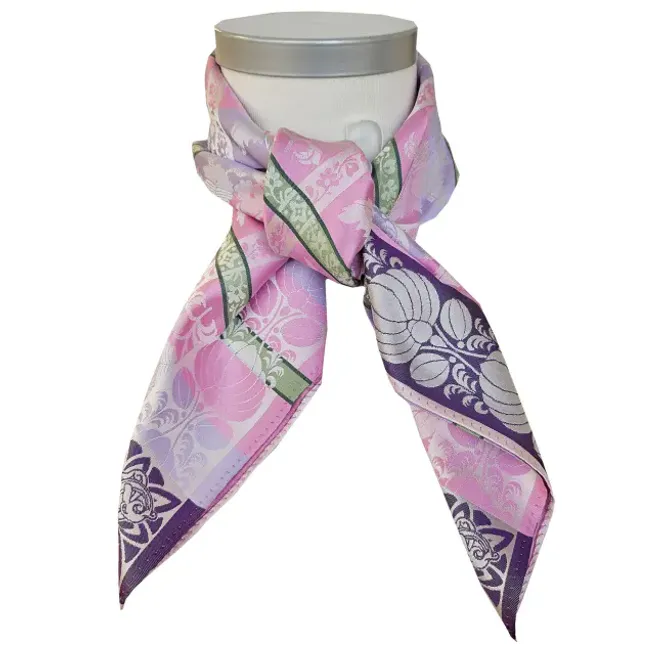 Hovedbilde Mimmi silkeskjerf - Lilla, rosa & grønn