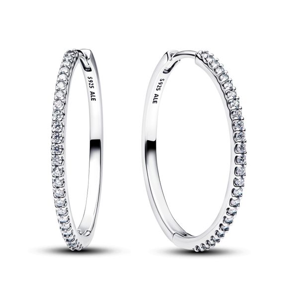 Sparkling Sterling Silver Hoops