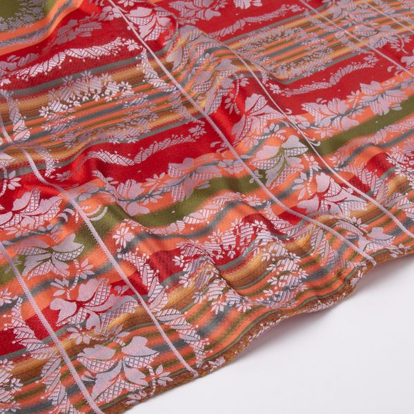 Victoria silkeskjerf - R&oslash;d, Oransje & gr&oslash;nn 