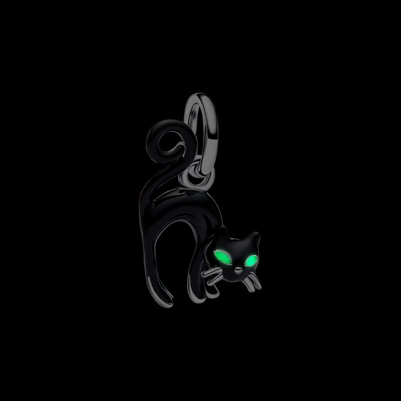 Black Cat Dangle Charm