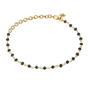 Hovedbilde Forgylt armbånd med fasettert sort spinel
