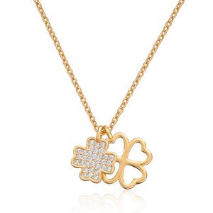 Hovedbilde Kjede Firkl&oslash;ver i forgylt s&oslash;lv med Cz