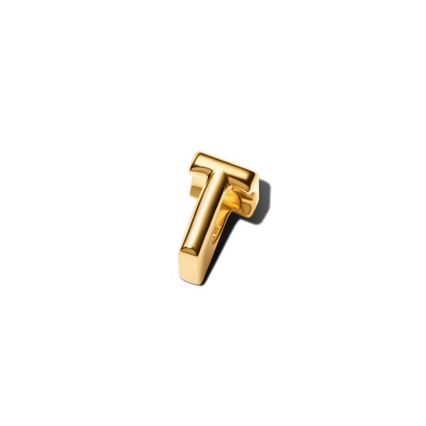Letter T 14k gold-plated charm