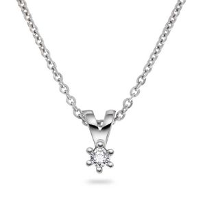 Hovedbilde Smykke i hvitt gull med diamant 0,03 ct