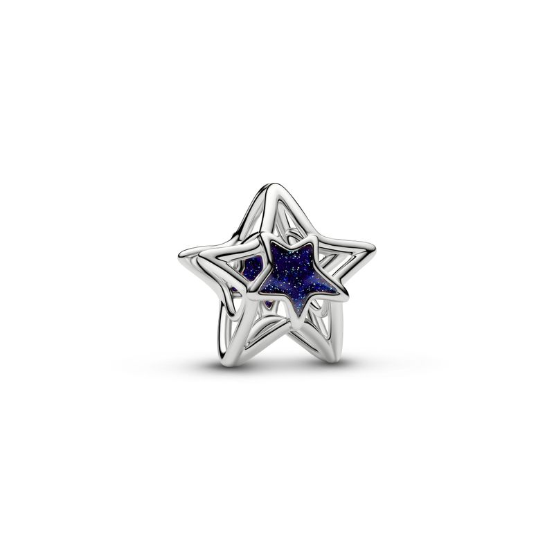 Platinabelagt Stjerne Openwork Charm