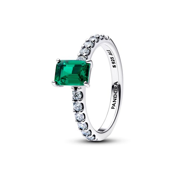 Sparkling Green Halo Ring