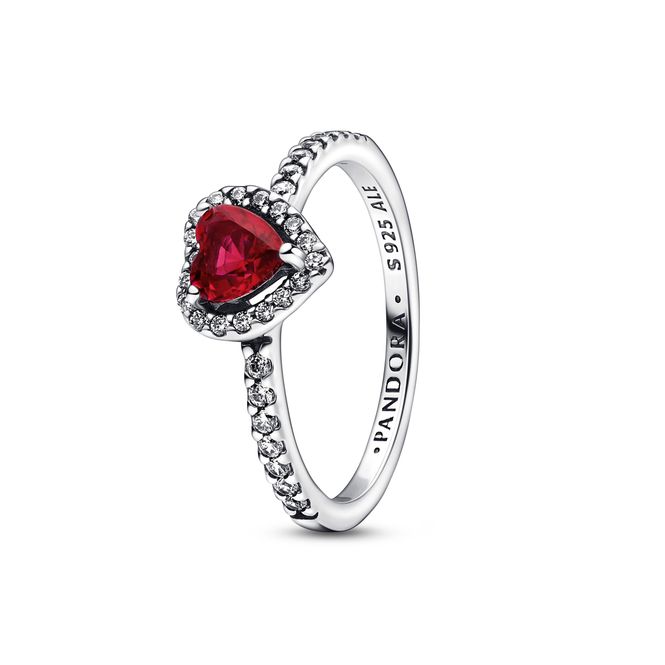Hovedbilde Sparkling red elevated heart ring 