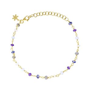 Hovedbilde Forgylt armbånd m. fasettert ametyst, calcedon, ...